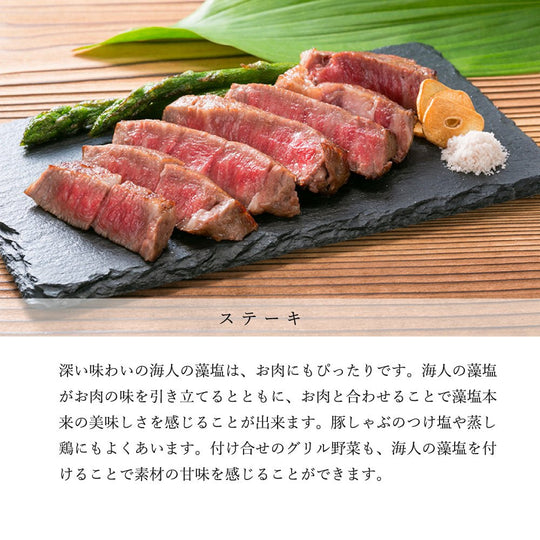 海人の藻塩 肉 ステーキ スタンドパック 100g - 株式会社ロゴスコーポレーション
